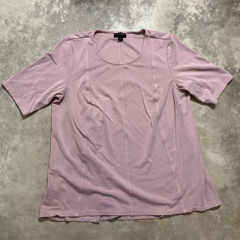 J Jill Top Women Medium Pink Casual Wearever Collection Short Sleeve Basic Shirt